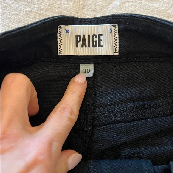 Paige Margot denim shorts black high waist sz30 - Picture 4 of 6
